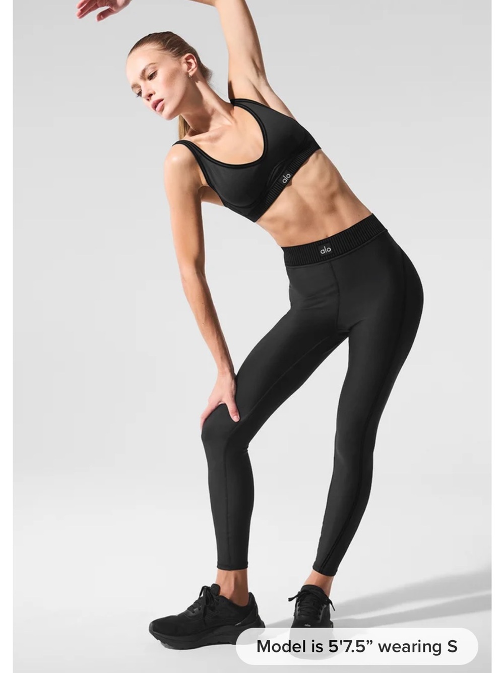 ALO Yoga Airlift High-Waist 7/8 Line Up Legging - Black Sz L
